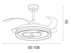 Ventilador de techo Dafne Bel Air 72W 4 aspas retráctiles blanco Ø108 cm