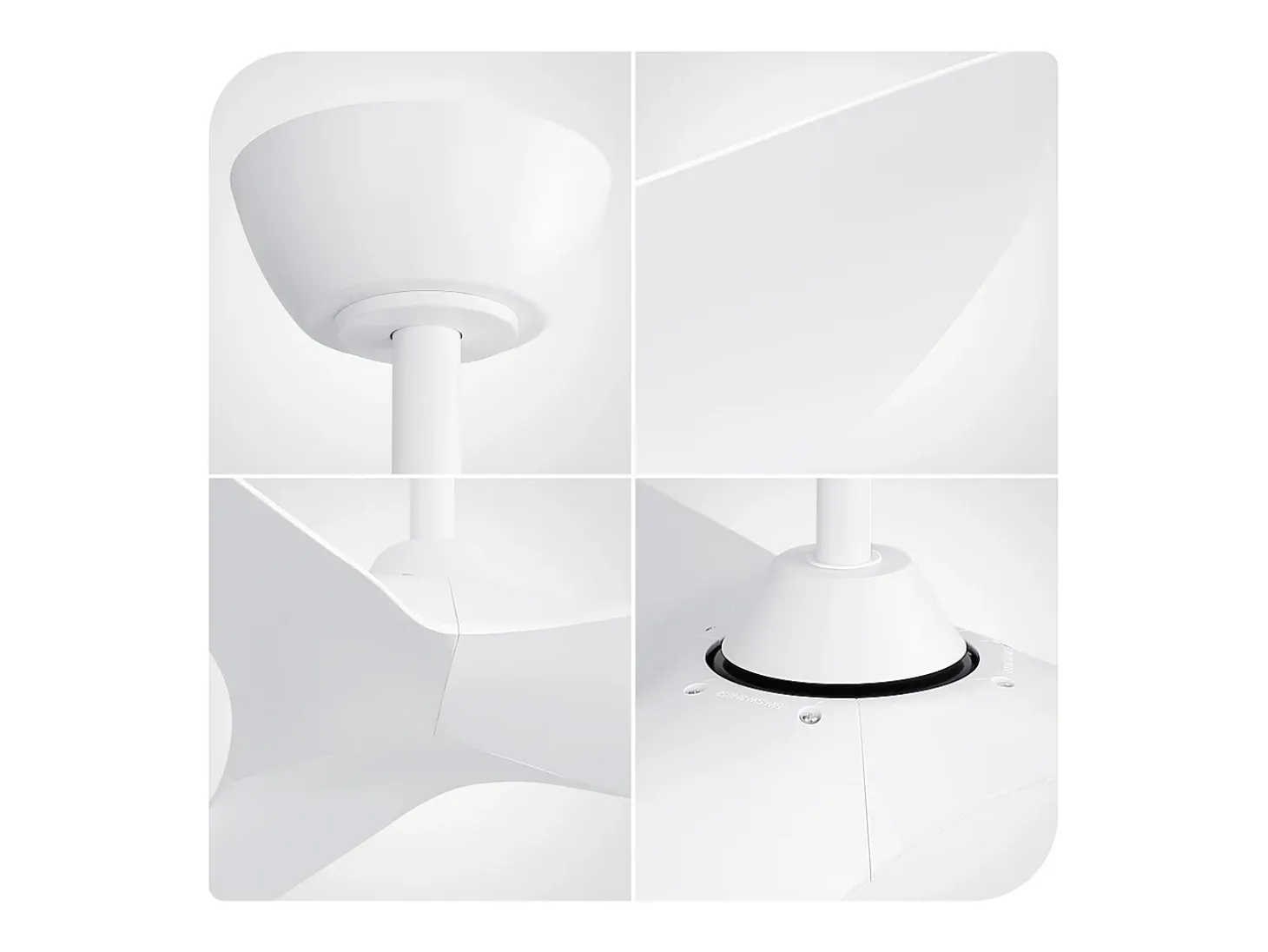 Ventilador de techo de 96,5 cm, 3 aspas con mando a distancia, 6 velocidades y temporizador ajustable, motor DC reversible, color blanco