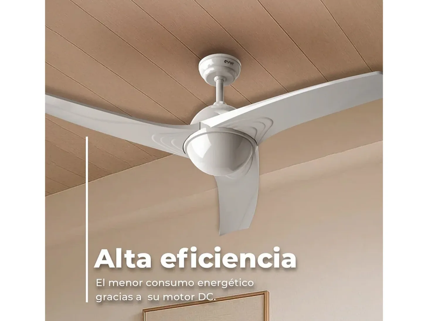 Ventilador de techo Evvo V522 60W 3 aspas 6 velocidades blanco Ø132 cm