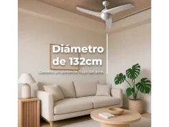 Ventilador de techo Evvo V522 60W 3 aspas 6 velocidades blanco Ø132 cm