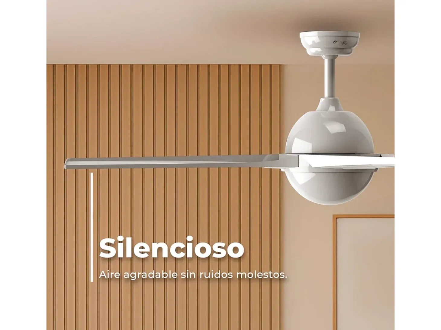 Ventilador de techo Evvo V522 60W 3 aspas 6 velocidades blanco Ø132 cm