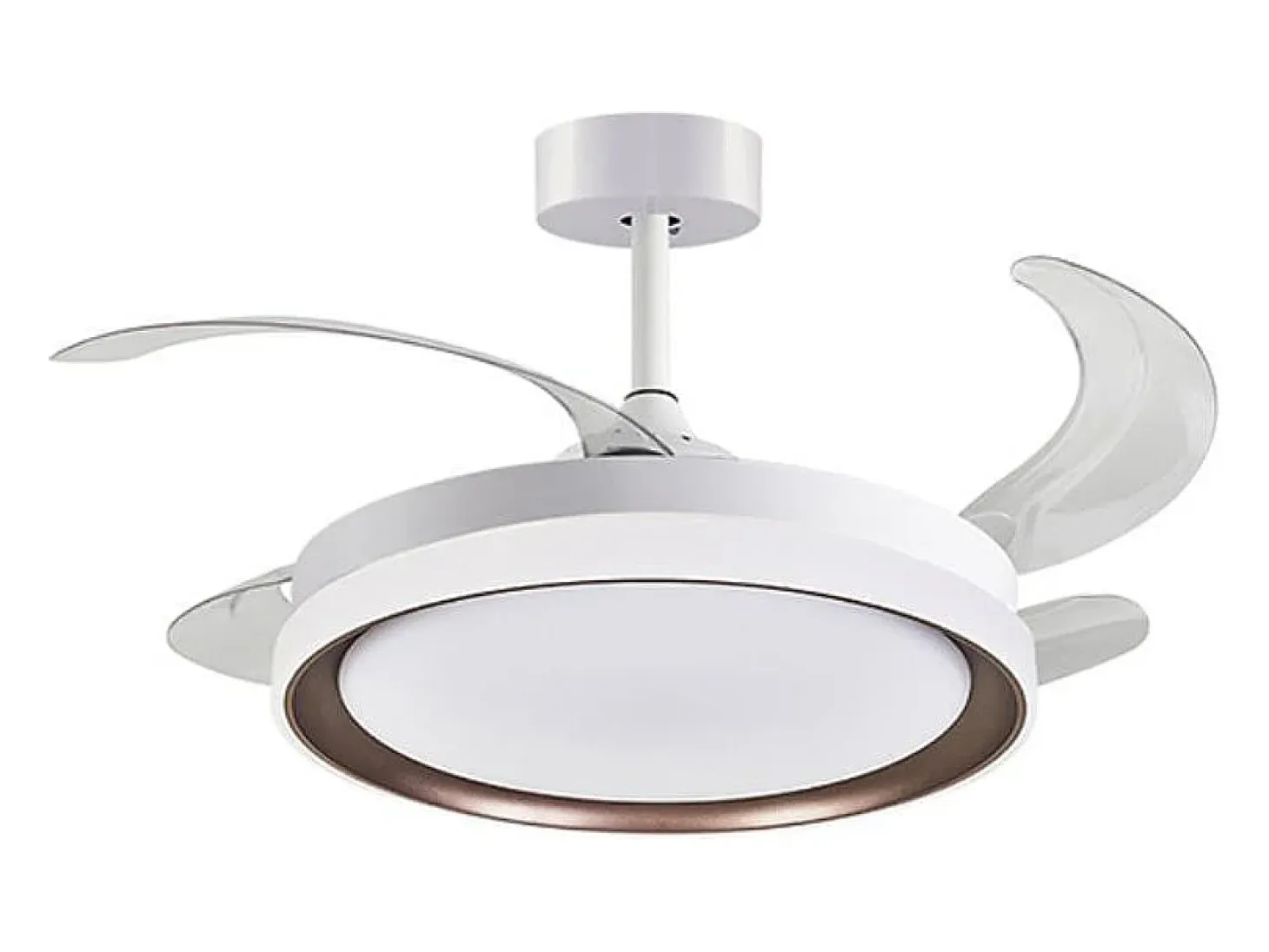 Ventilador de techo Kigali Mini Bel Air 48W 4 aspas retráctiles blanco/marrón Ø91 cm