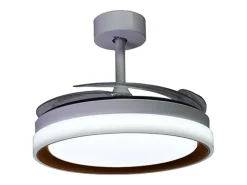 Ventilador de techo Kigali Mini Bel Air 48W 4 aspas retráctiles blanco/marrón Ø91 cm