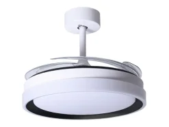 Ventilador de techo Kigali Mini Bel Air 48W 4 aspas retráctiles blanco/negro Ø91 cm