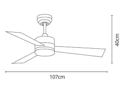 Ventilador de techo Kilim Shakespear 18W 3 aspas retráctiles madera Ø107 cm