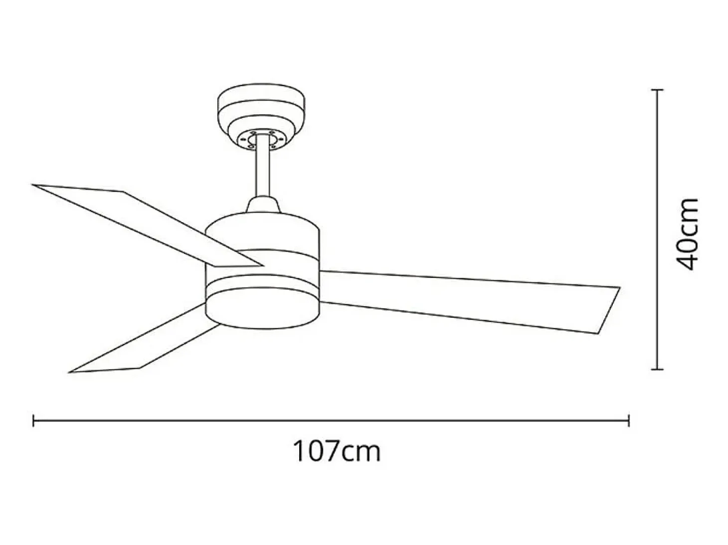 Ventilador de techo Kilim Shakespear 18W 3 aspas retráctiles madera Ø107 cm