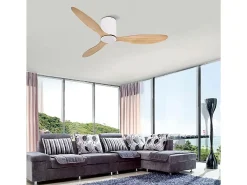 Ventilador de techo Mistral Bel Air 48W 3 aspas con luz LED blanco/haya Ø130 cm