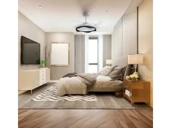 Ventilador de techo Olas Bel Air 72W 4 aspas retráctiles con luz LED negro Ø108 cm