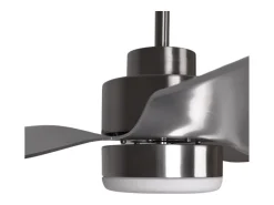 Ventilador de techo Poniente Lumit 16W 3 aspas luz LED níquel Ø116 cm