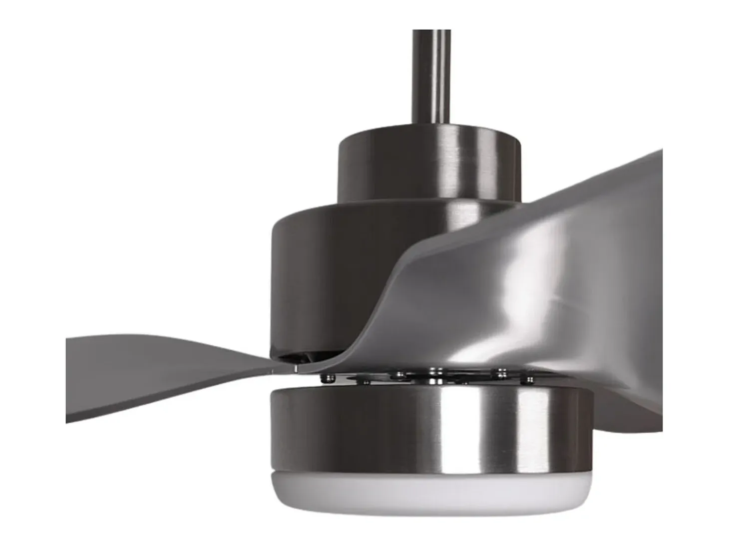 Ventilador de techo Poniente Lumit 16W 3 aspas luz LED níquel Ø116 cm