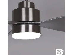 Ventilador de techo Poniente Lumit 16W 3 aspas luz LED níquel Ø116 cm