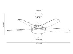 Ventilador de Techo Silencioso Patroclo Blanco 132cm Motor DC Blanco Con Luz Mando a Distancia Wifi: False