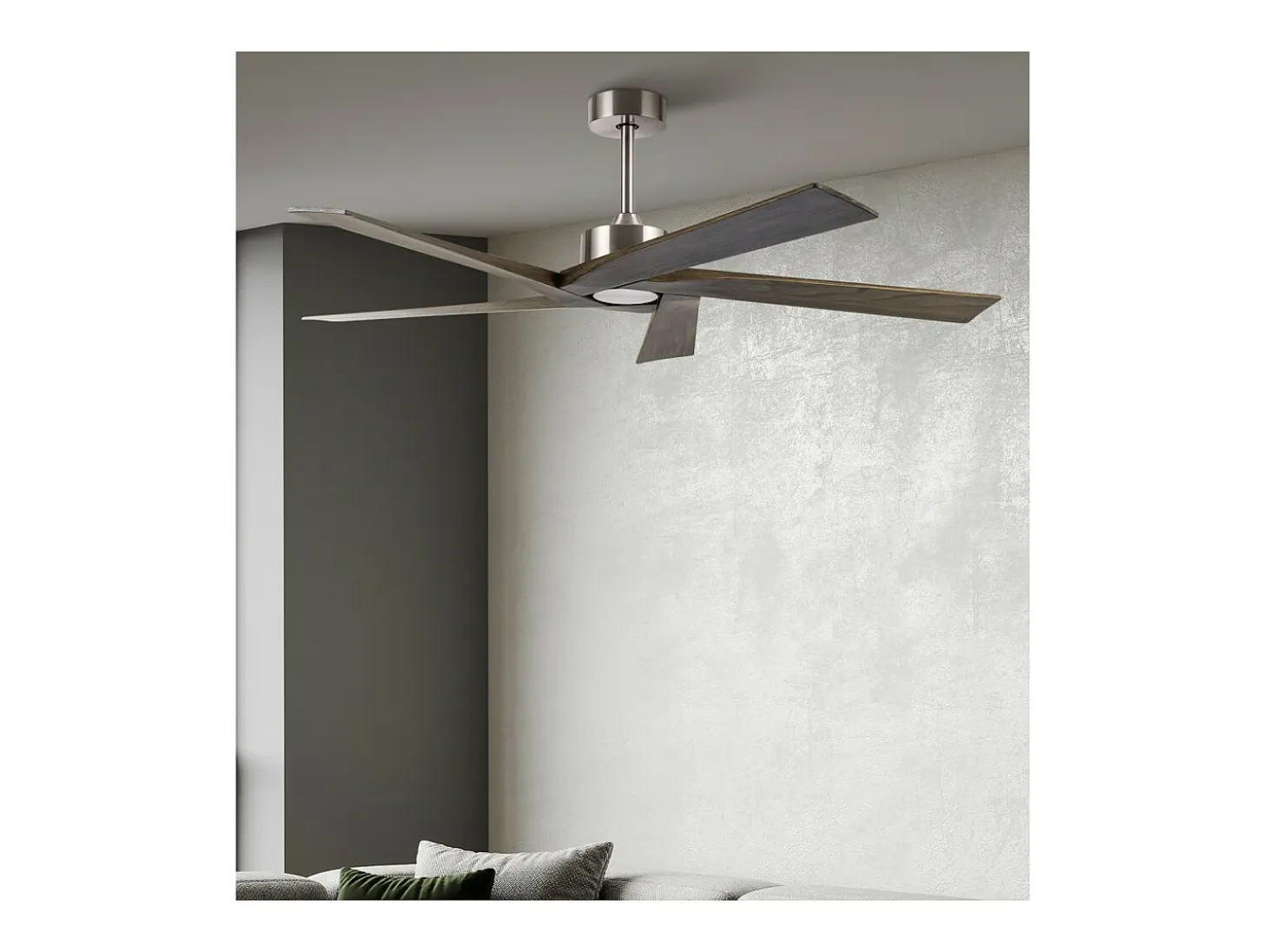 Ventilador Extragrande Dc Nadir Niquel Sin Luz Con Temporizador