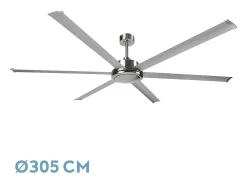 Ventilador Extragrande Dc Sanson L Niquel Sin Luz Con Mando A Distancia