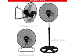 Ventilador Goodyear GY18SF 55W 3 en 1 negro/inox