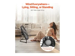 Ventilador SucceBuy Lote de 2 Ventiladores de Suelo de 51CM, 3 Velocidades, Alta Velocidad, Inclinación de 360°