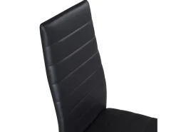 Venture Home Sillas de comedor 2 uds Slim apariencia de cuero negro