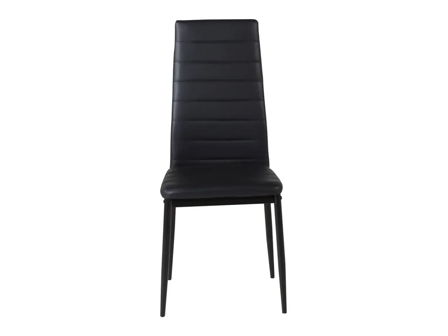 Venture Home Sillas de comedor 2 uds Slim apariencia de cuero negro