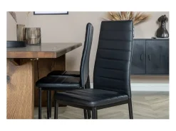 Venture Home Sillas de comedor 2 uds Slim apariencia de cuero negro