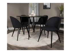 Venture Home Sillas de comedor 2 uds Velvet poliéster negro