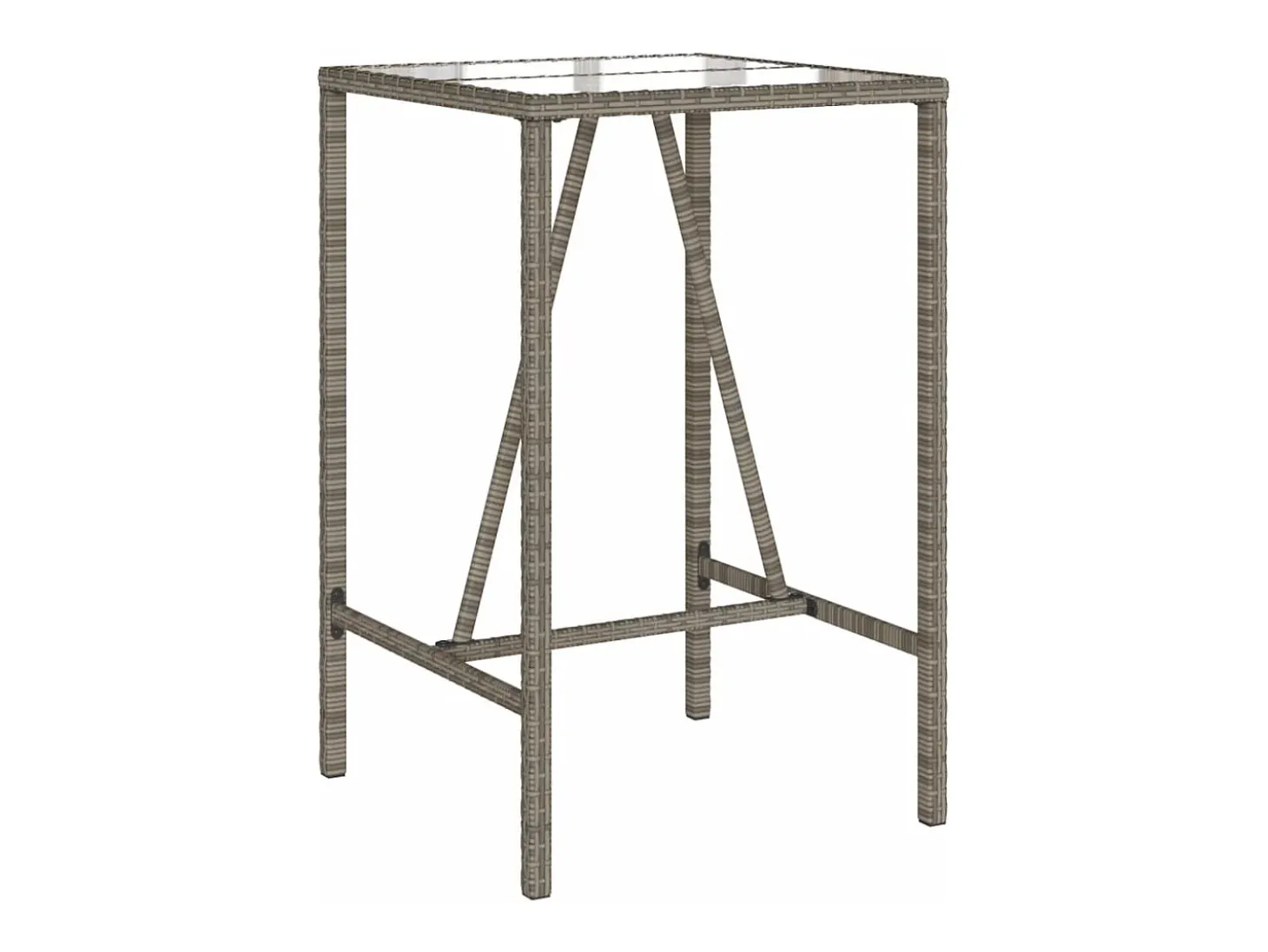 Village Green-Green Ridge Mesa de bar de exterior ratán sintético gris 70x70x110 cm