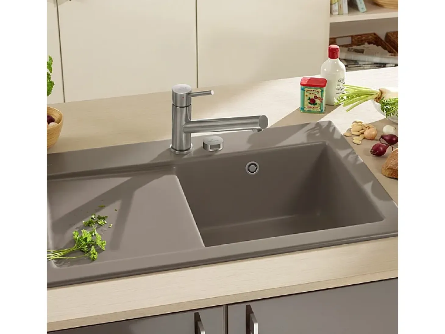 VILLEROY ET BOCH Grifo de cocina Como Acero macizo