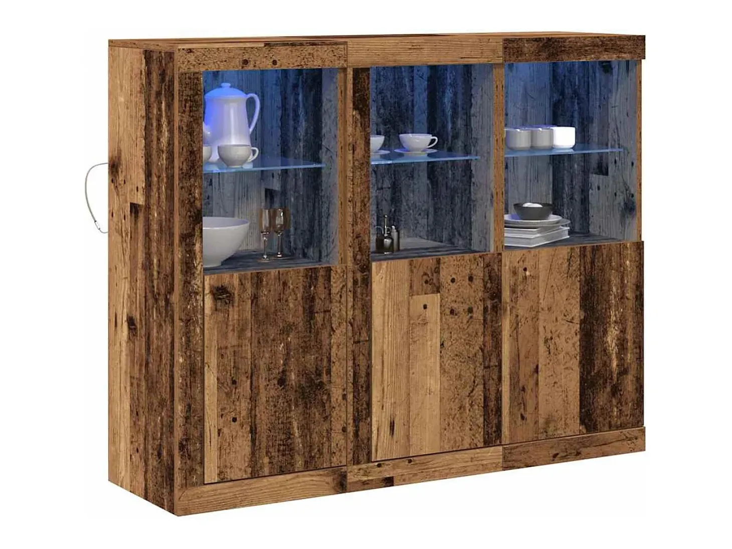 Vitrina 3 piezas Madera vieja 123 x 37 x 100 cm