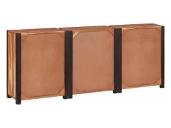 Vitrina 3 piezas Marrón 165 x 30 x 75 cm Madera maciza de Acacia