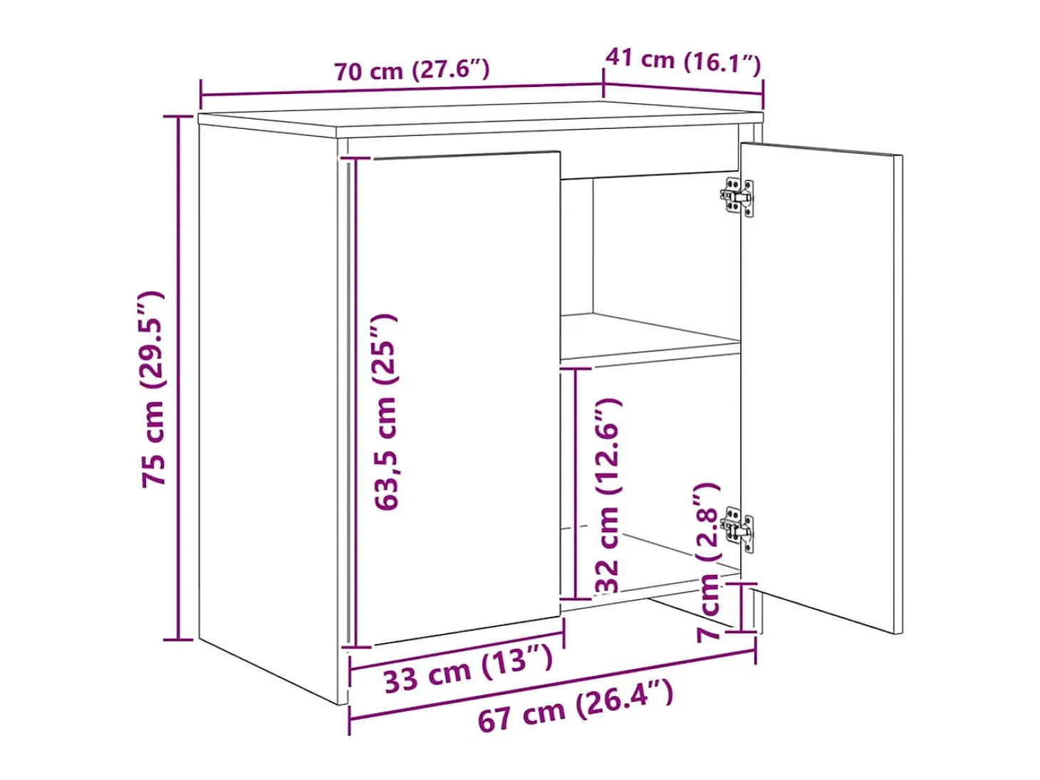 Vitrina 3 piezas Roble negro 70 x 41 x 75 cm Madera contrachapada