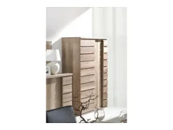 Vitrina 2 puertas correderas ROMI - Color roble dab canyon - 120 x 180 x 55 cm