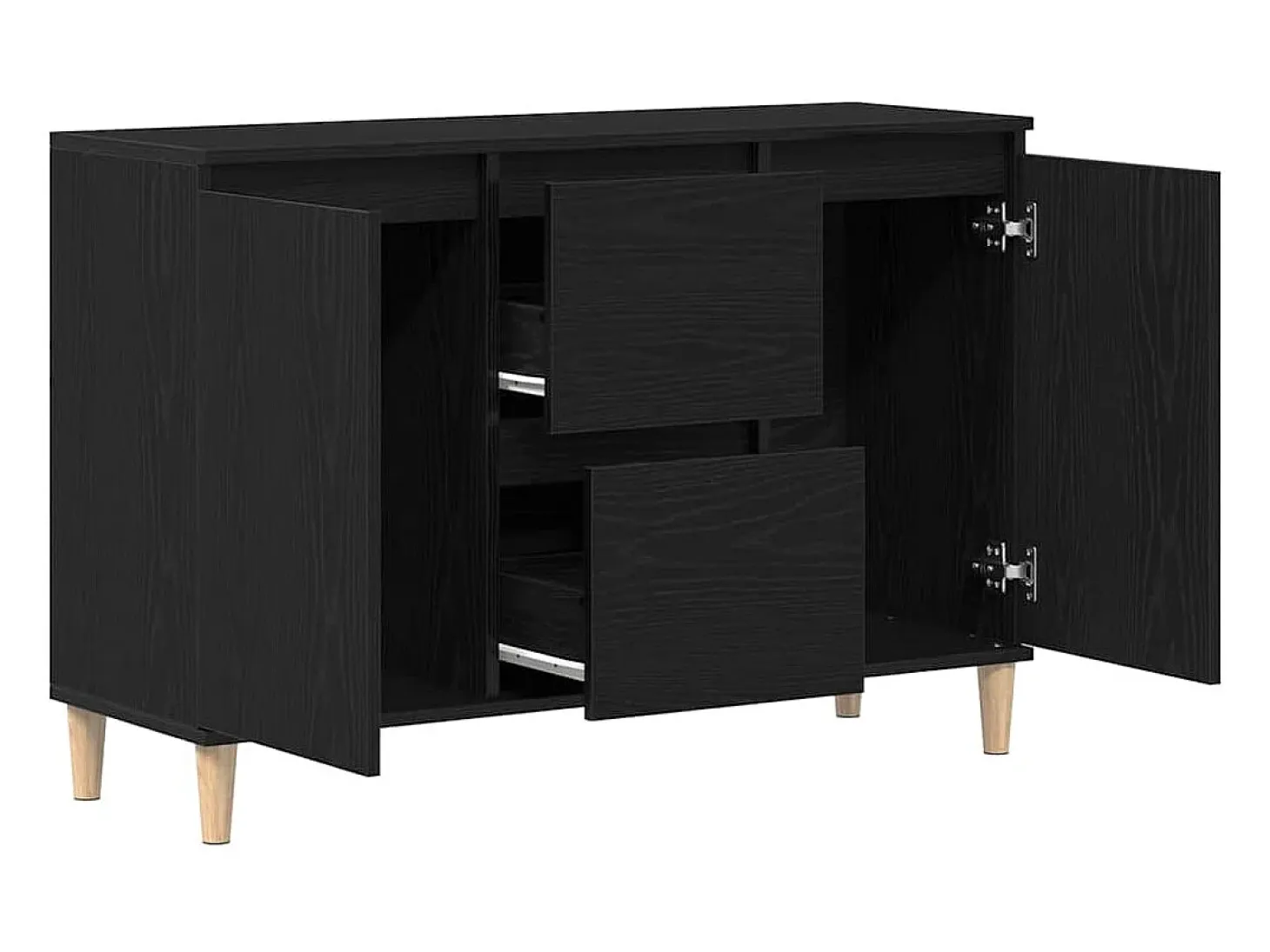 Vitrina con cajón Negro 101 x 35 x 60 cm Madera contrachapada