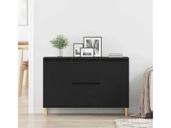 Vitrina con cajón Negro 101 x 35 x 60 cm Madera contrachapada