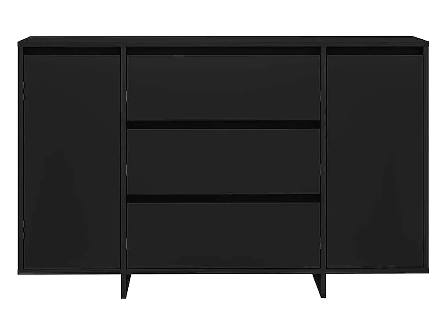 Vitrina con cajón Negro 120 x 41 x 75 cm Madera contrachapada