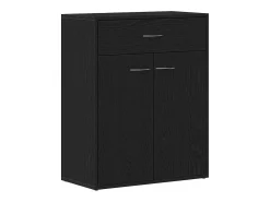 Vitrina con cajón Negro 60 x 30 x 75 cm Madera contrachapada
