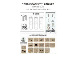 Vitrina de 4 niveles, vitrina transparente para figuras, vitrina de vidrio templado con puerta, color negro