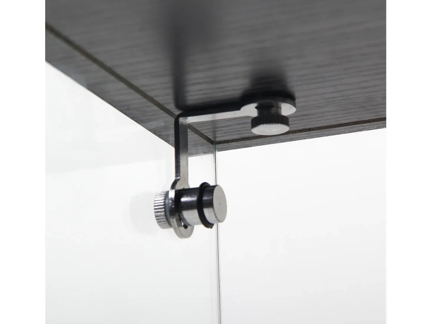 Vitrina de cristal con 3 estantes, 127 x 45 x 14 cm, vitrina de pie, vitrina para salón, color negro