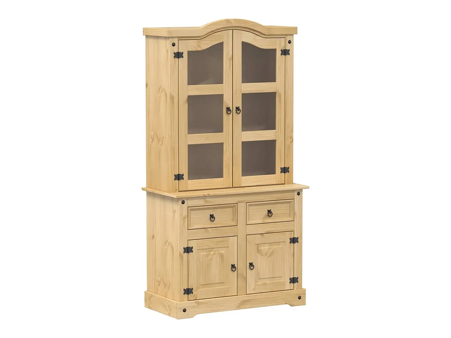 Vitrina de cristal Corona 100x48,5x179 cm madera maciza de pino