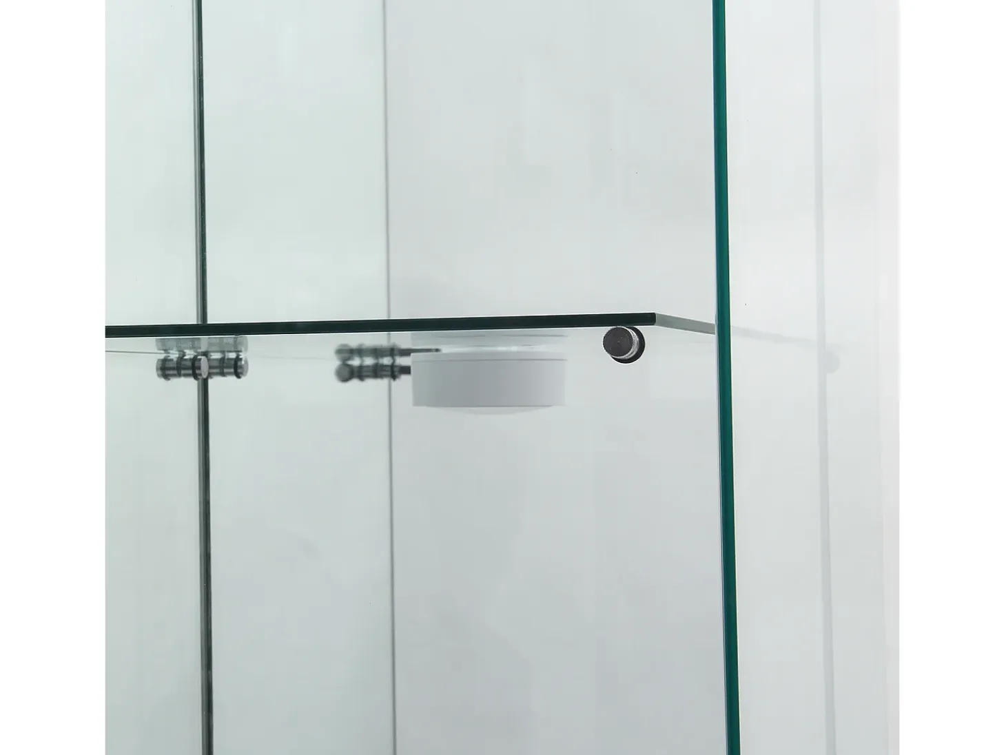Vitrina de modelismo, Transparente, 80 x 36 x 164 cm, Cocina, Contemporánea, Vidrio templado, Negro