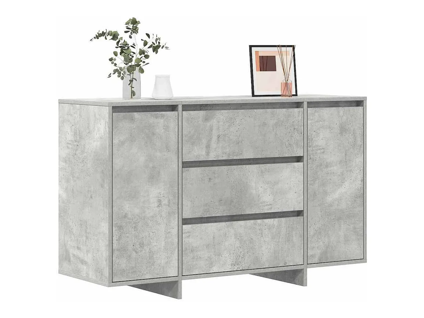 Vitrina Gris hormigón 120 x 41 x 75 cm Madera contrachapada