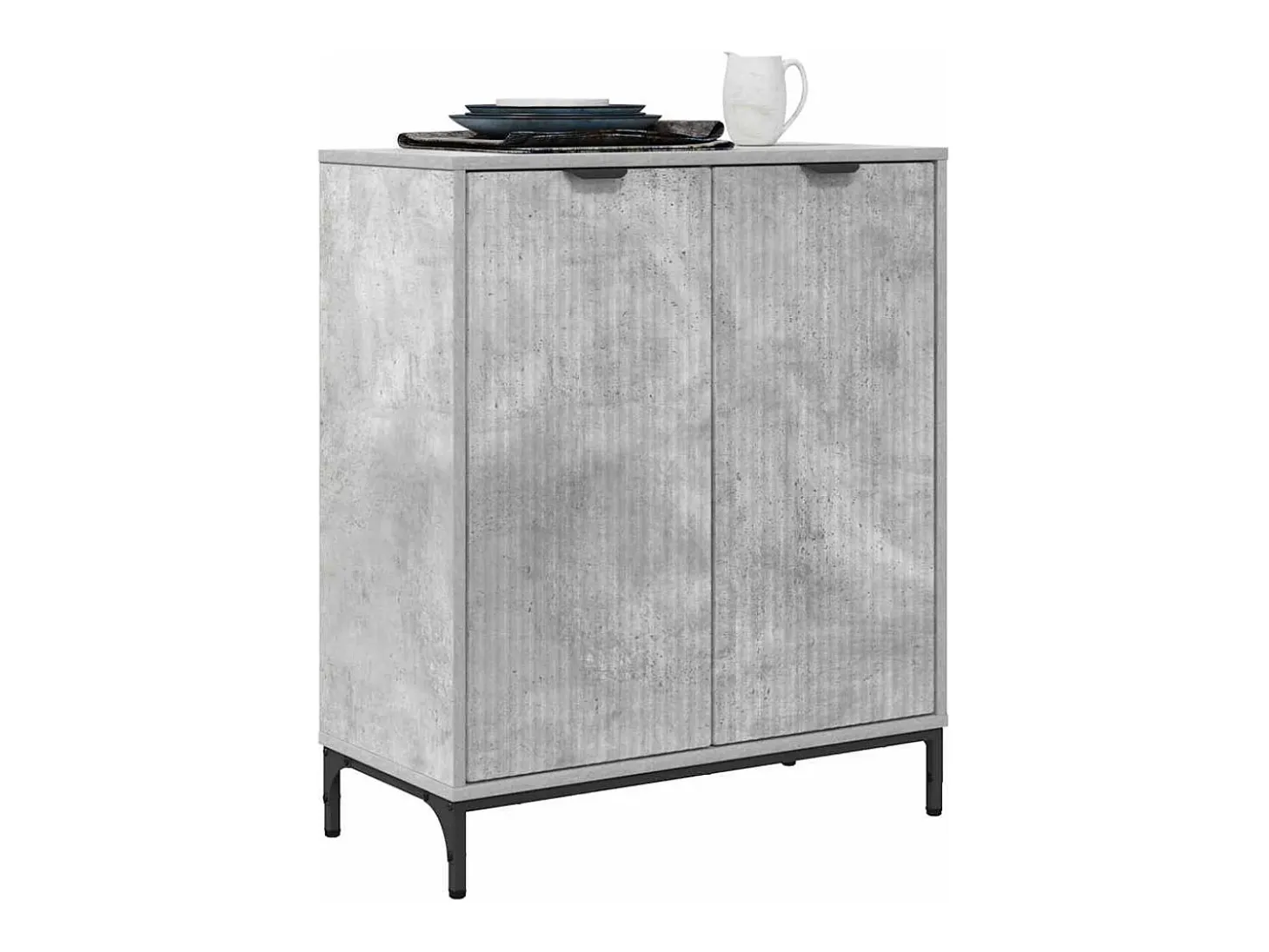 Vitrina Gris hormigón 69.5 x 33 x 82 cm Madera contrachapada