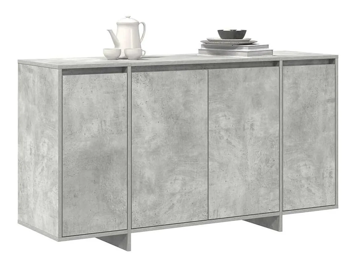 Vitrina Gris hormigón 135 x 41 x 69 cm Madera contrachapada