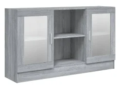 Vitrina madera contrachapada gris Sonoma 120x30,5x70 cm