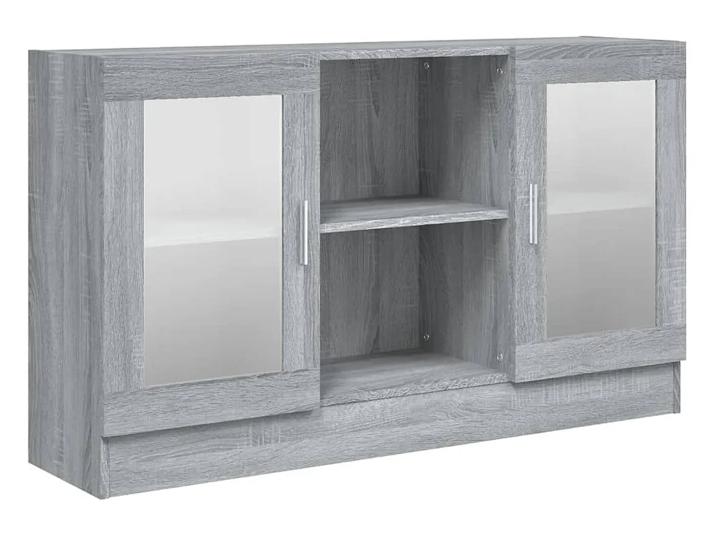 Vitrina madera contrachapada gris Sonoma 120x30,5x70 cm