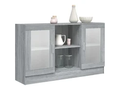 Vitrina madera contrachapada gris Sonoma 120x30,5x70 cm