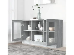 Vitrina madera contrachapada gris Sonoma 120x30,5x70 cm