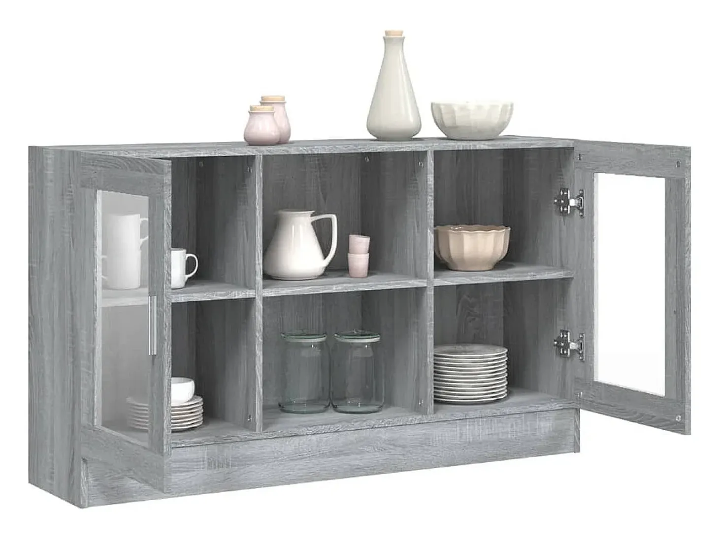 Vitrina madera contrachapada gris Sonoma 120x30,5x70 cm