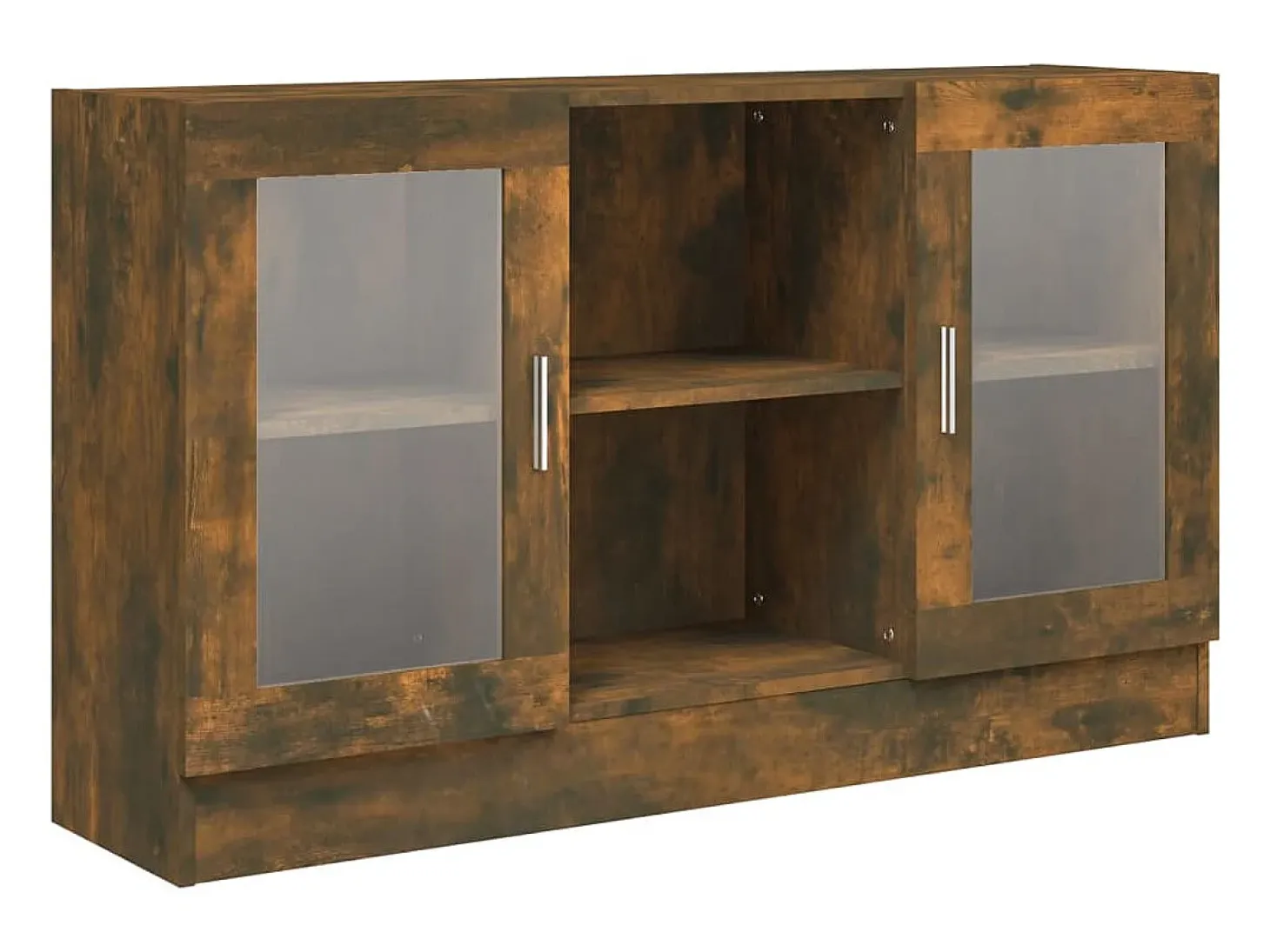 Vitrina madera contrachapada roble ahumado 120x30,5x70 cm