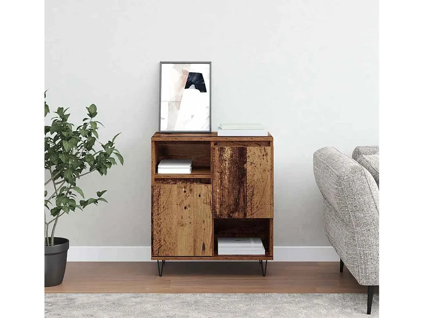 Vitrina Madera vieja 60 x 35 x 70 cm Madera contrachapada