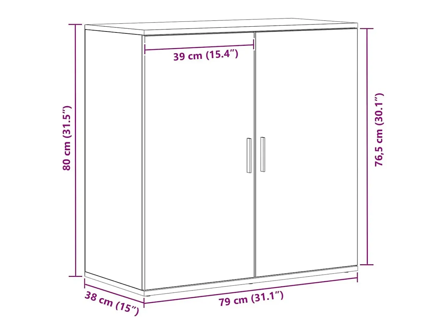 Vitrina Madera vieja 79 x 38 x 80 cm Madera contrachapada