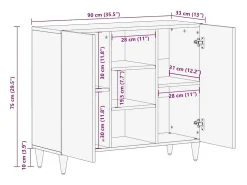 Vitrina Marrón claro 33.5 x 90 x 75 cm